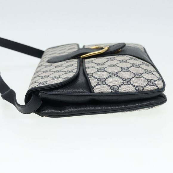 GUCCI GG Supreme Shoulder Bag Pvc Leather Navy Gold - Picture 5 of 16